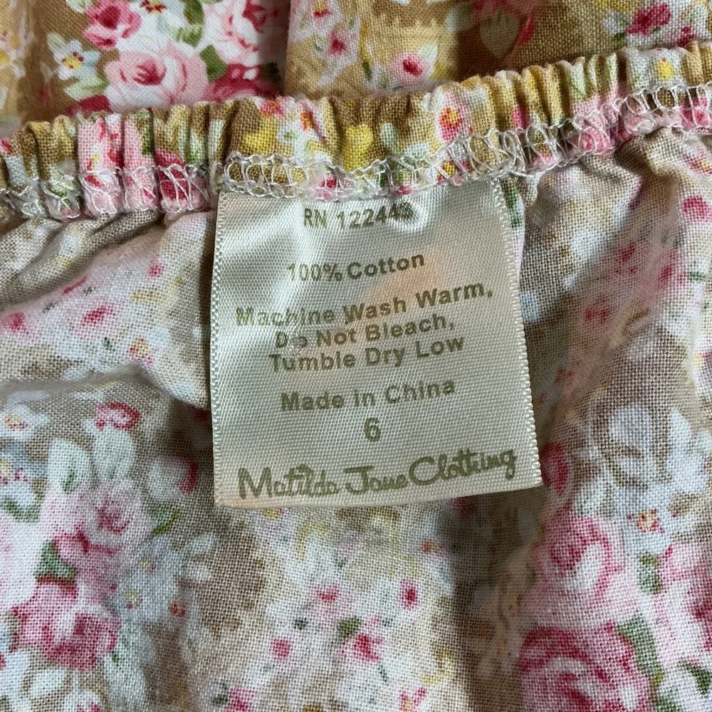 Matilda Jane Fiona In Calico Peasant Top Girls Westside Floral Shirt Size 6